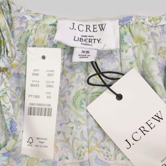 ✨ SALE✨ NWT J.Crew Ruffle Waist Tank Top - Liberty Lodden Fabric - Picture 5 of 8